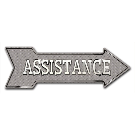 Signmission Assistance Arrow Decal Funny Home Decor 18in Wide D-A-999963